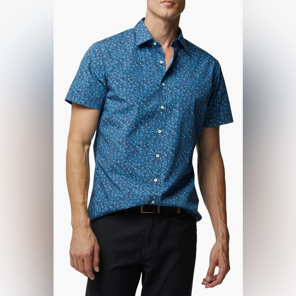 Rodd & Gunn Rowner Bay Floral Cotton Button-Up Shirt - Size XL